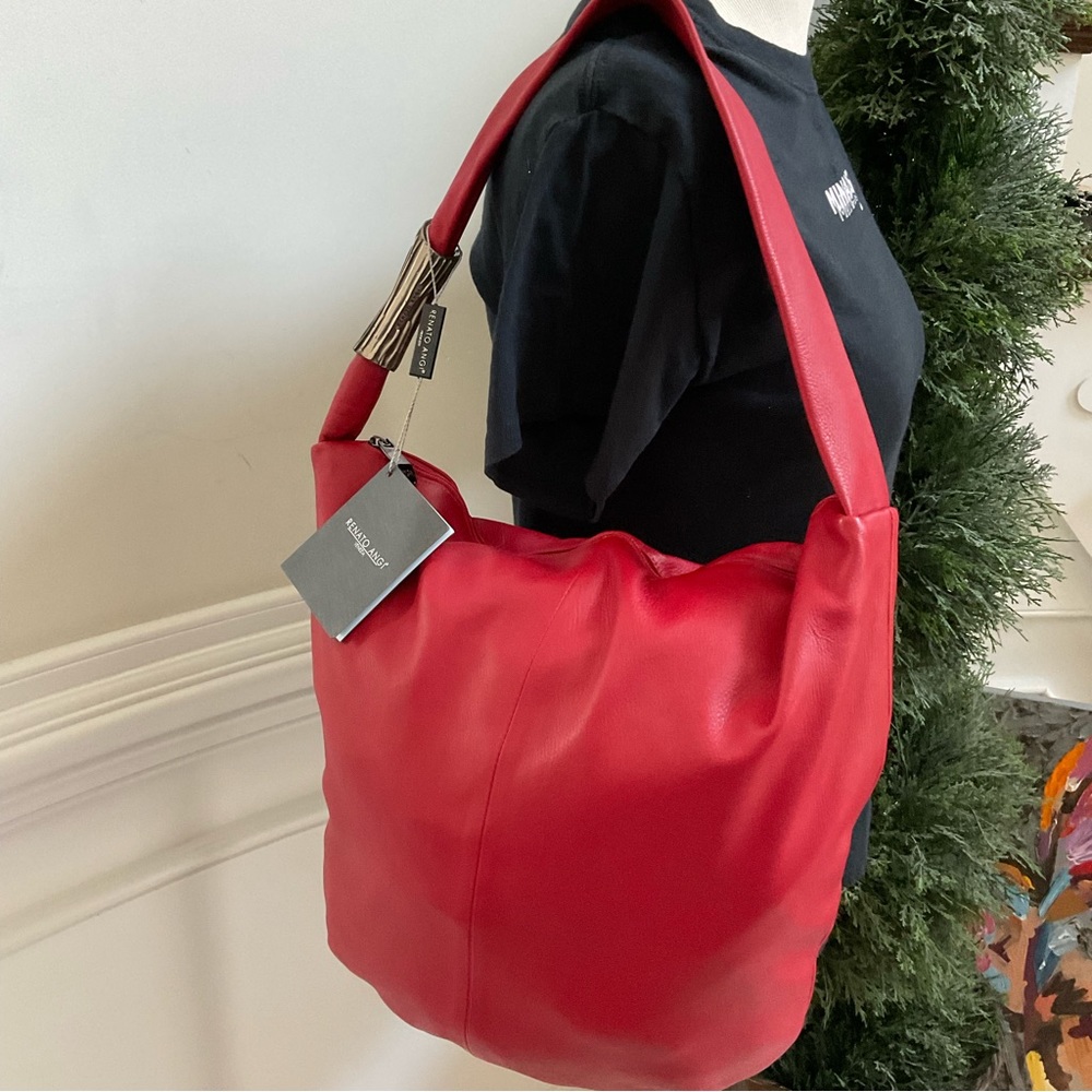 Renato Angi Red Leather Hobo
